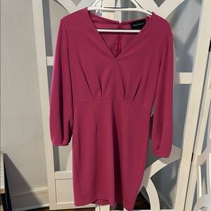 Donna Morgan Fuchsia Long Sleeve Dress
